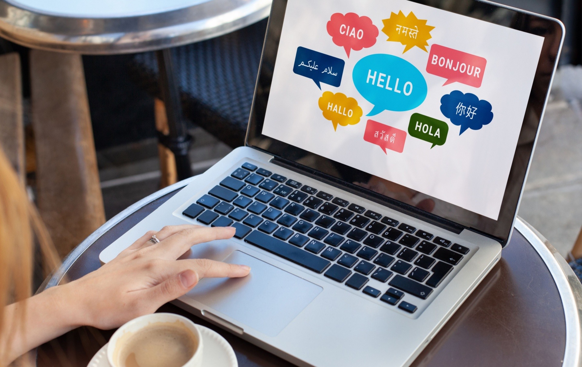 Woman setting up her class spreadsheet to teach people new languages 