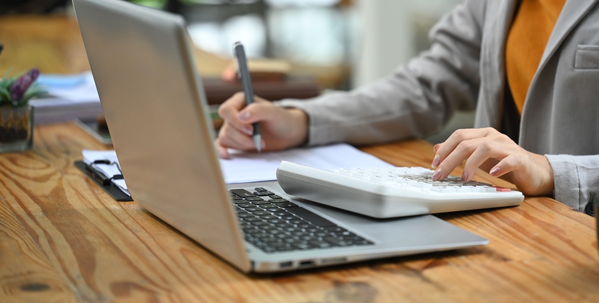 Woman doing data entry