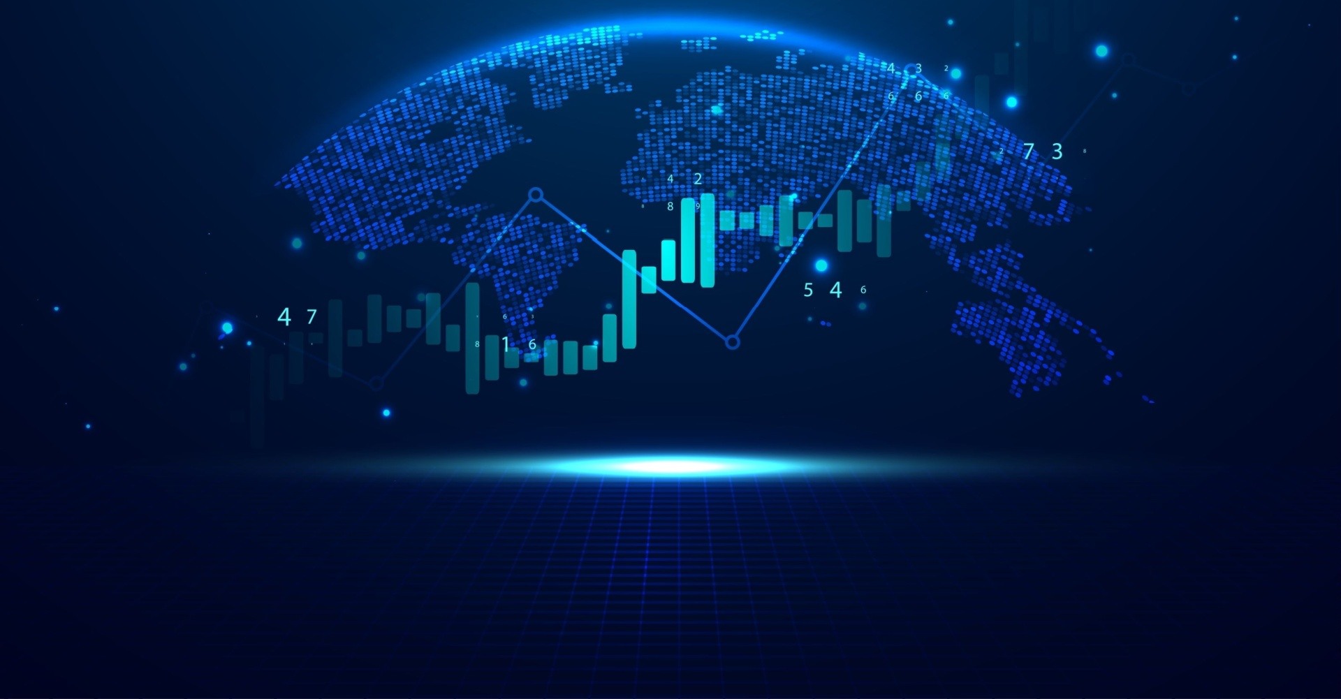 Graphic about the stock market fluctuating in price and an investment image 