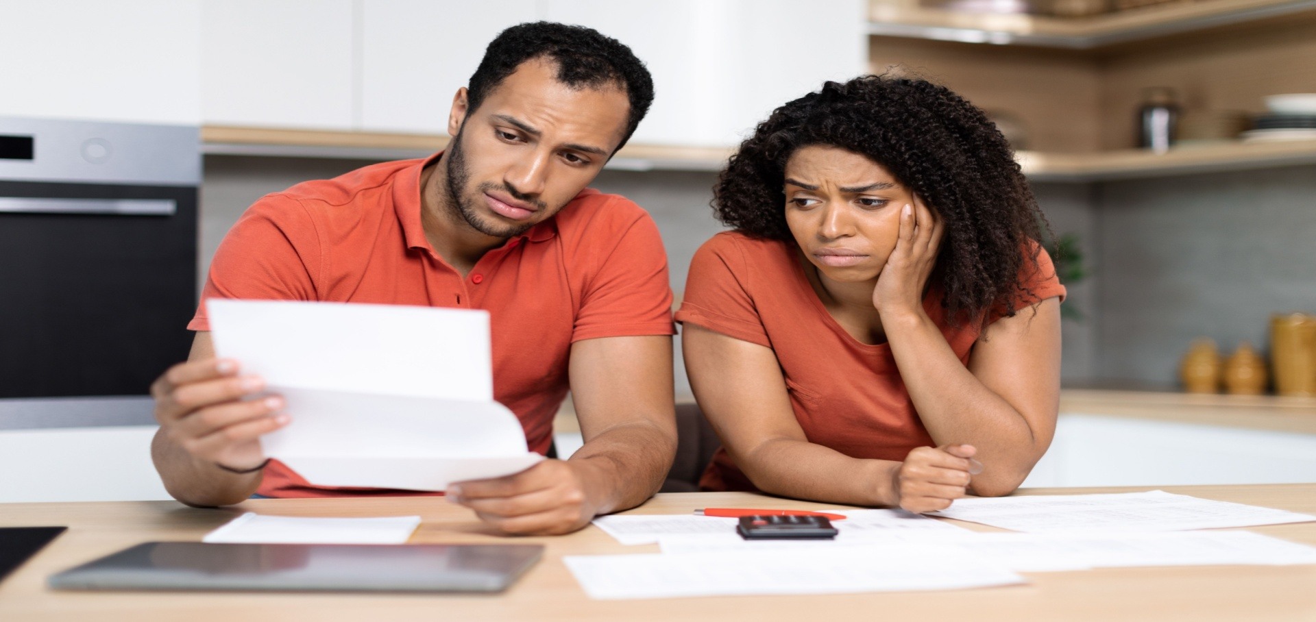 couple looking at finances